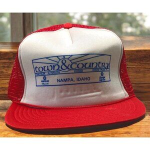 Vintage Car Dealership Trucker Snapback Hat Nampa Idaho Dodge Chrysler Plymouth